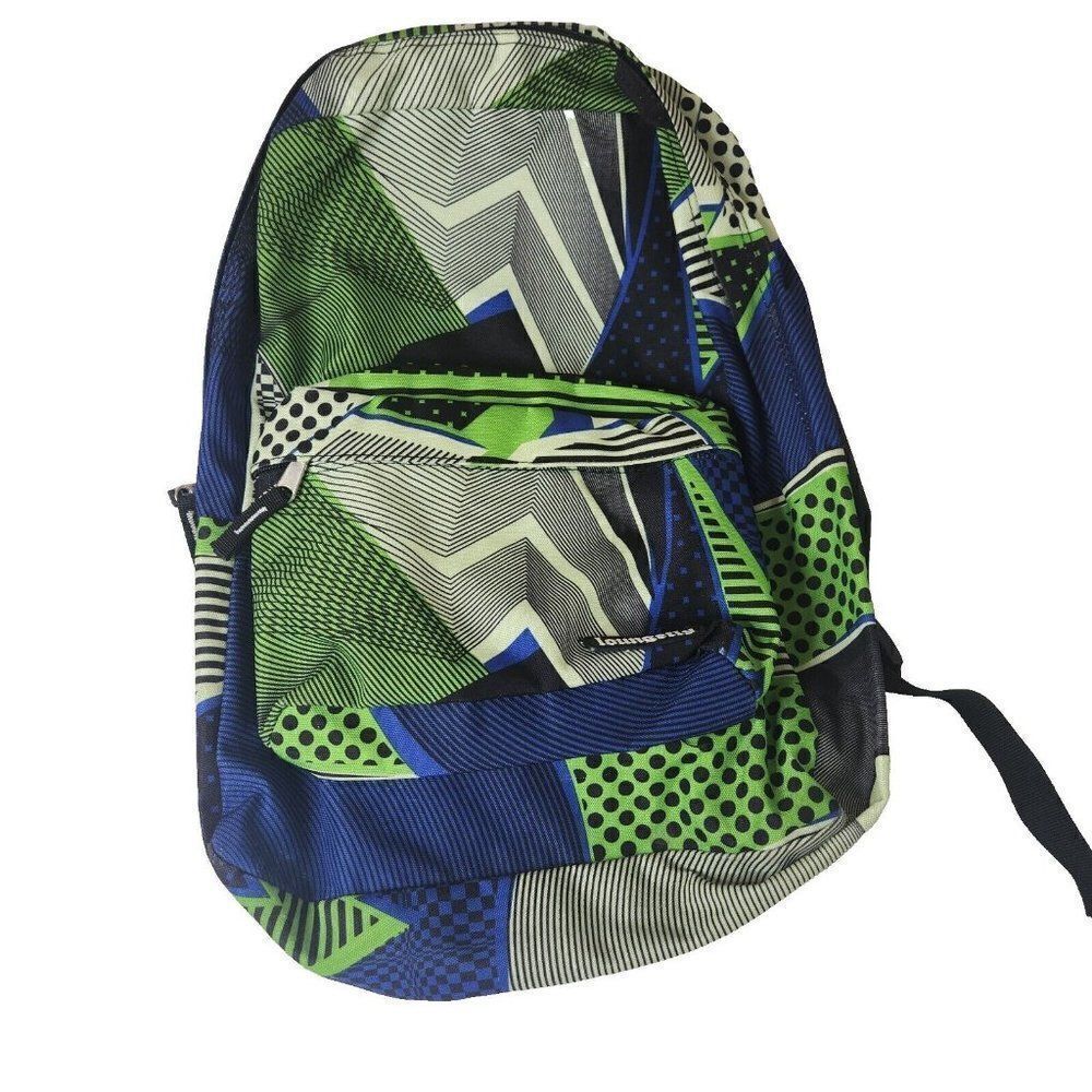 Loungefly Backpack Black Green Blue Geometric 16x14x4.5